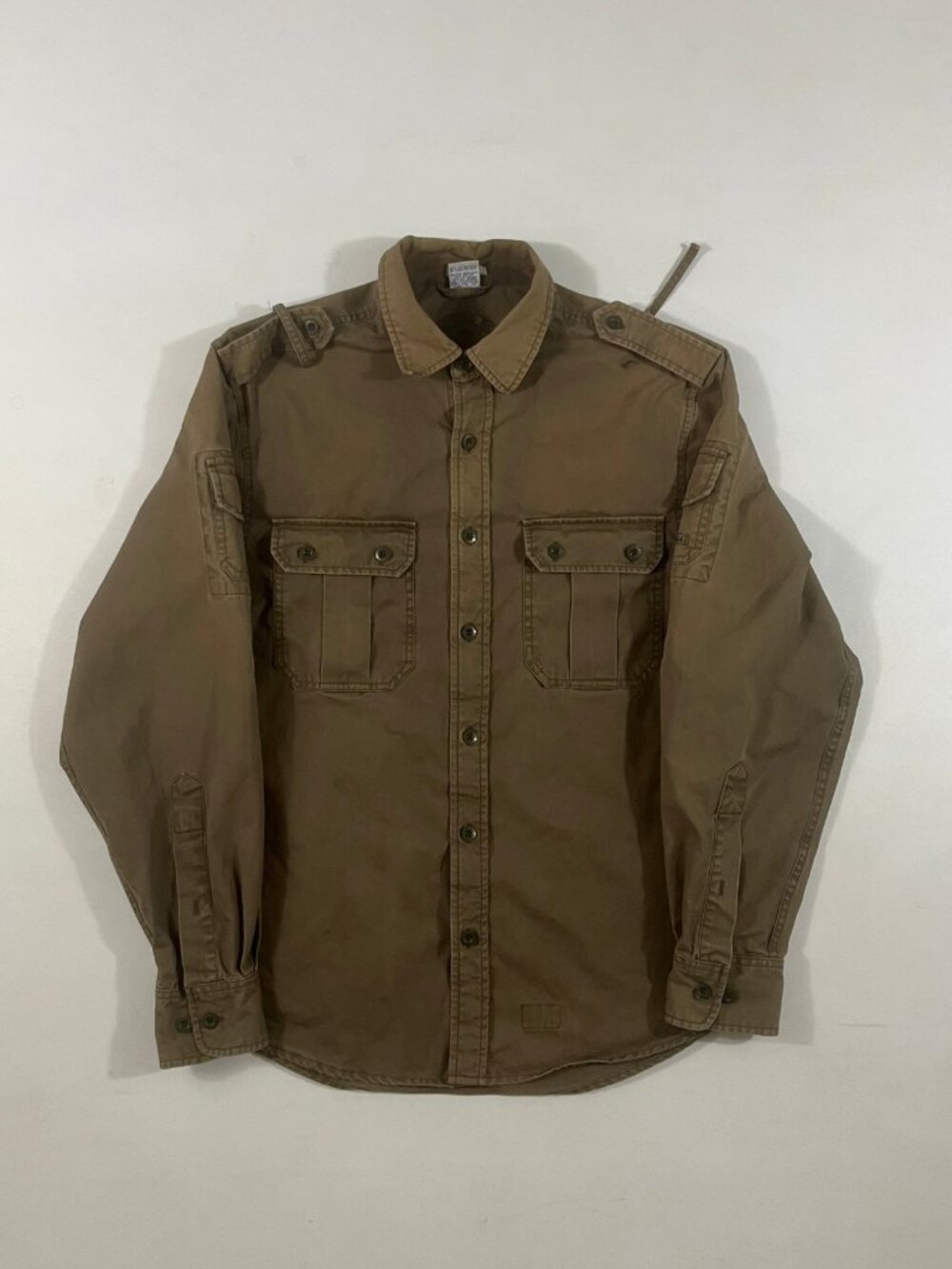 Vintage Y2K Old Navy Brown Military Field Utility Button Down Shirt M